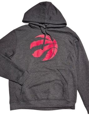 Men's Dark Gray Raptors Hoodie With Red Logo Print